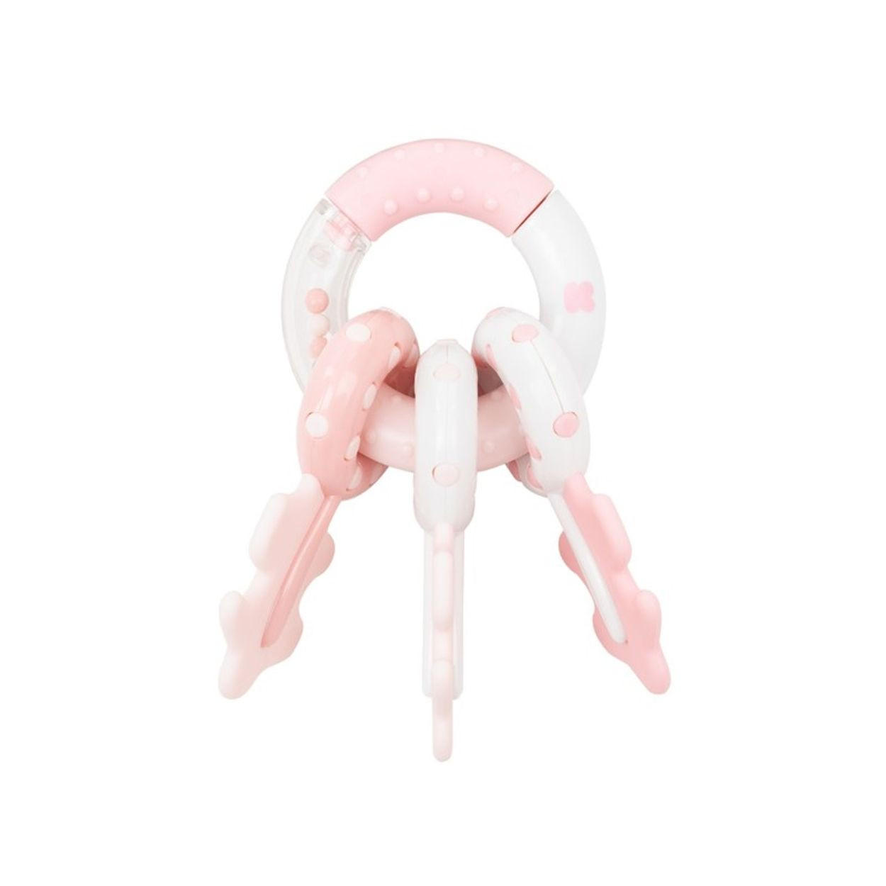BABYRASSEL Schlüsselbund pink 3 Schlüssel, Beißring, Greifling, ab 3 Monaten, leicht zu greifen - Rosa, Kunststoff (5/15/7cm) - Kikka boo
