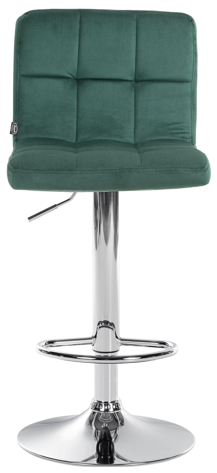 BARHOCKER BRISBAN Grün Samt Chrom - Grün, Textil/Metall (46/94/47cm) - DELUKE