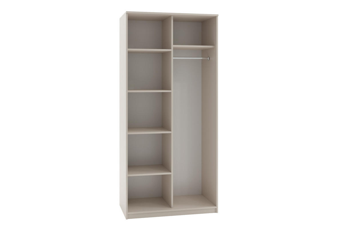 DREHTÜRENSCHRANK Riva 100 cm Kaschmir – 2-türig mit Kleiderstange & Fächern - Kaschmir, Holzwerkstoff (100/215/61cm) - BM-Möbel