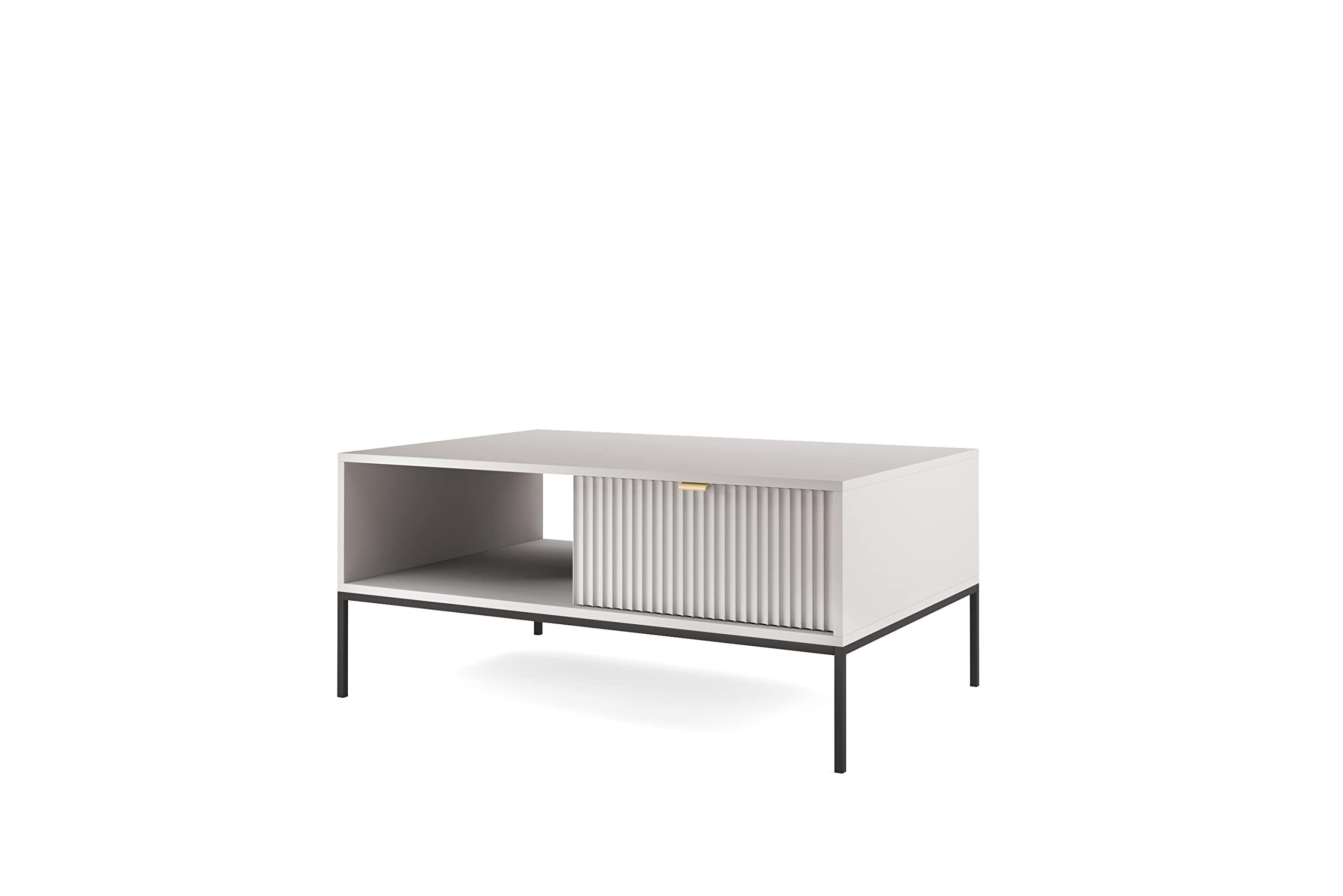 COUCHTISCH Font 104x46x68 cm - Modern Wohnzimmertisch Gefertigt aus Robuster Laminierter Spanplatte - Grau - Grau, Holzwerkstoff (46/104/68cm) - Chilly