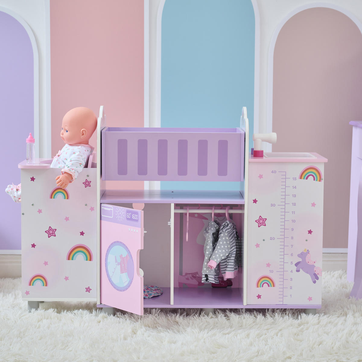 PUPPENPFLEGE Station, 64cm, Lila - Lila, Holz (28/64/93cm) - Teamson Kids