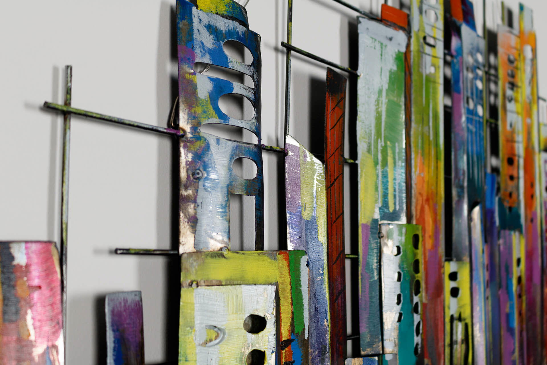 WANDDEKO Bunt 120/60 cm - Multicolor, Metall (3/60/3cm) - KUNSTLOFT