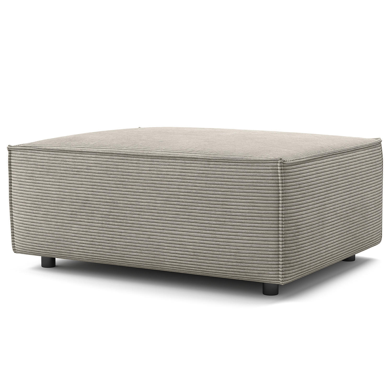 POLSTERHOCKER rechteckig - Graubraun/Schwarz, Kunststoff/Textil (97/40/79cm) - home24