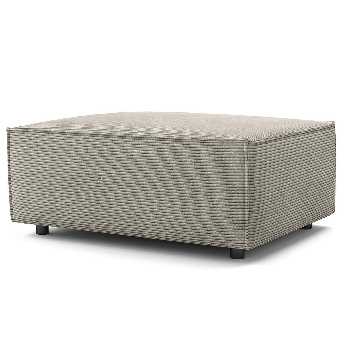 POLSTERHOCKER rechteckig - Graubraun/Schwarz, Kunststoff/Textil (97/40/79cm) - home24