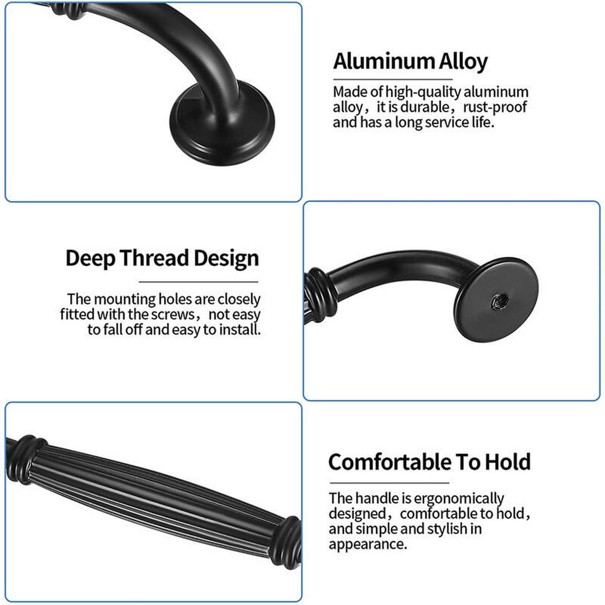 MÖBELGRIFF 8er-Set 96 mm Aluminium - Schwarz, Metall (2.1/3.6/11.6cm)