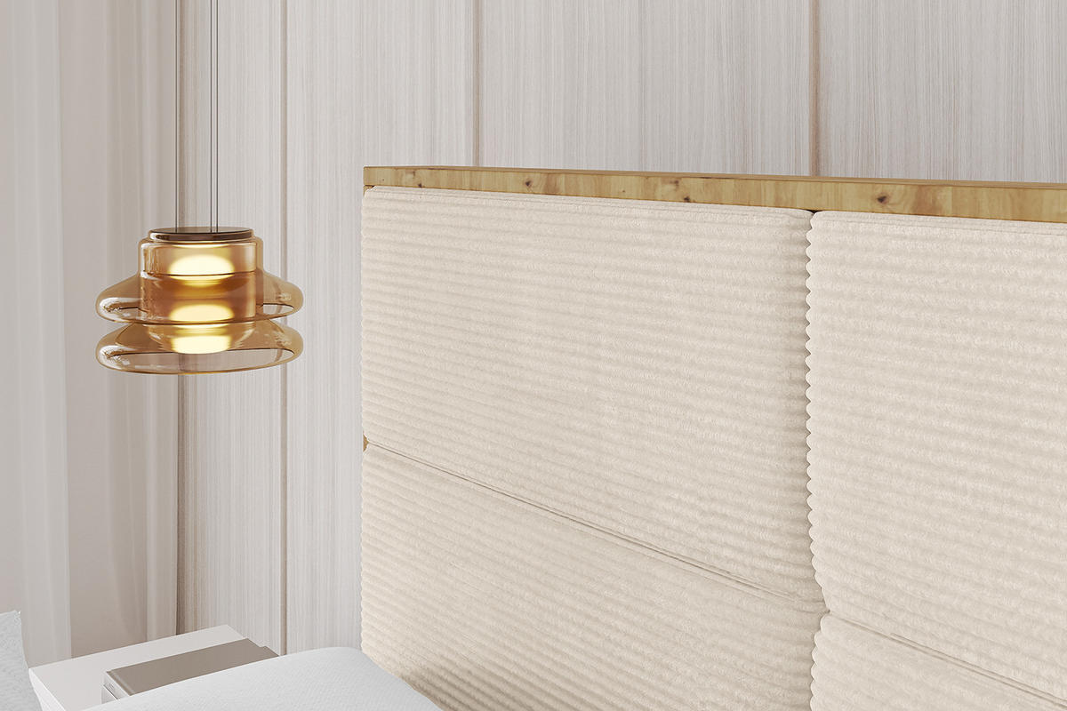 POLSTERBETT mit Bettkasten und Lattenrost, Bett mit Matratze H3/H4 - ENZO1 180x200 Beige - Creme, Holzwerkstoff/Textil (180/200cm) - ALTDECOR