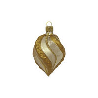 CHRISTBAUMSCHMUCK Rillenform messinggold Goldglimmer 7 cm - Multicolor, Metall (0.1/7/0.1cm)