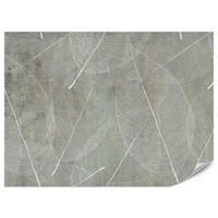 FOTOTAPETE für Wohnzimmer Weiße Blätter auf Beton Minimal 250x175 - Weiß/Grau, Papier (250/175cm) - Muralo