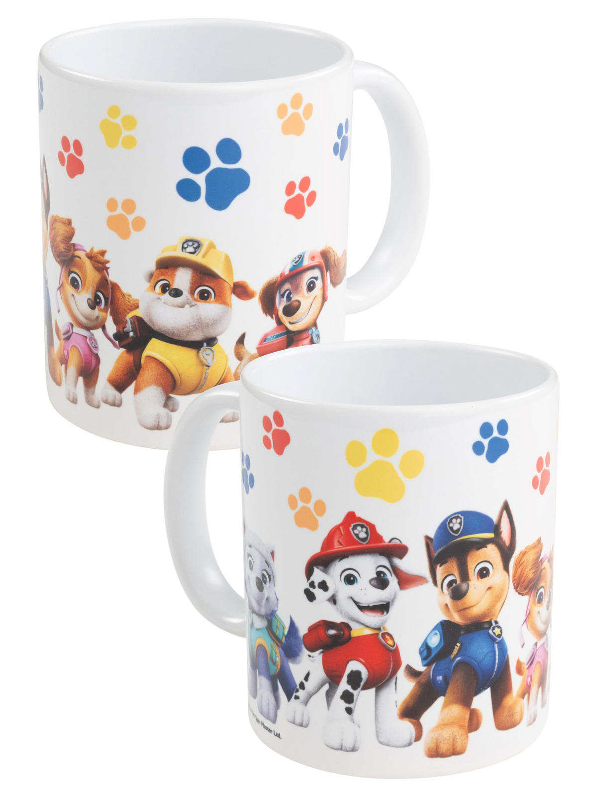 BECHER Paw Patrol Pfoten Keramik Weiß 320 ml - Weiß, Keramik (0.32L) - Paw Patrol