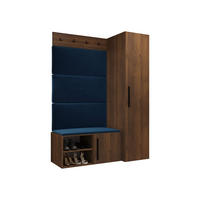 GARDEROBEN-SET Medi II - Blau/Nussbaumfarben, Holzwerkstoff/Kunststoff (40/191/50cm) - MIRJAN24