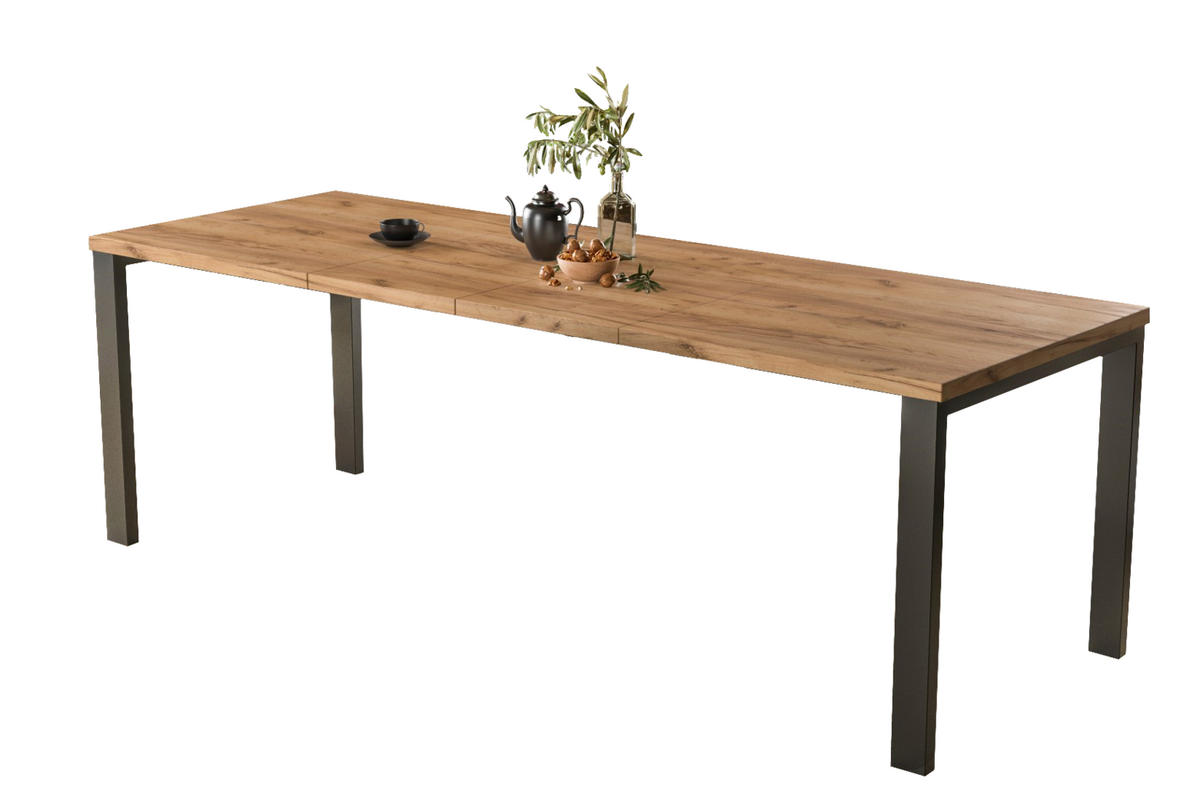 ESSTISCH Garant ausziehbar - Eiche Bianco, Holzwerkstoff (130/80/76cm) - Endo-Moebel