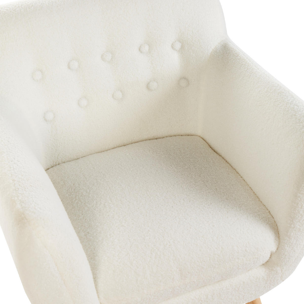 SESSEL Bouclé Weiß Melby - Hellbraun/Weiß, Textil (59/77/68cm) - Beliani
