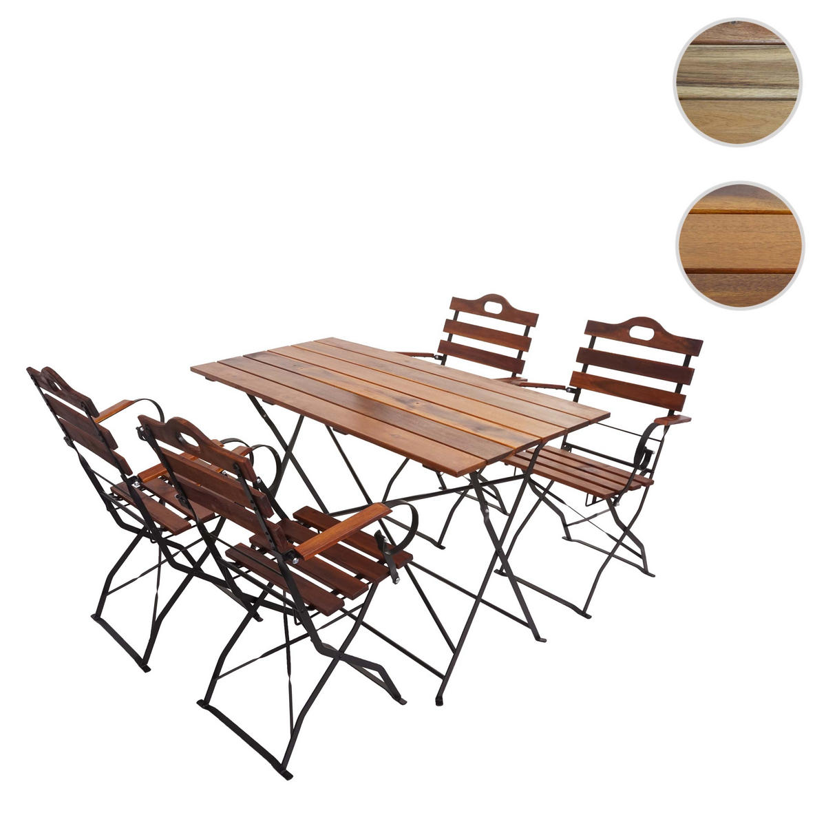 BIERGARTEN-SET Braun - Dunkelbraun, Holz - MCW