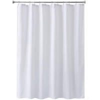 DUSCHVORHANG Weiß Polyester 150 g wasserfest schimmelresistent maschinenwaschbar mit Haken - Weiß, Textil (180/200cm) - MCBOSON