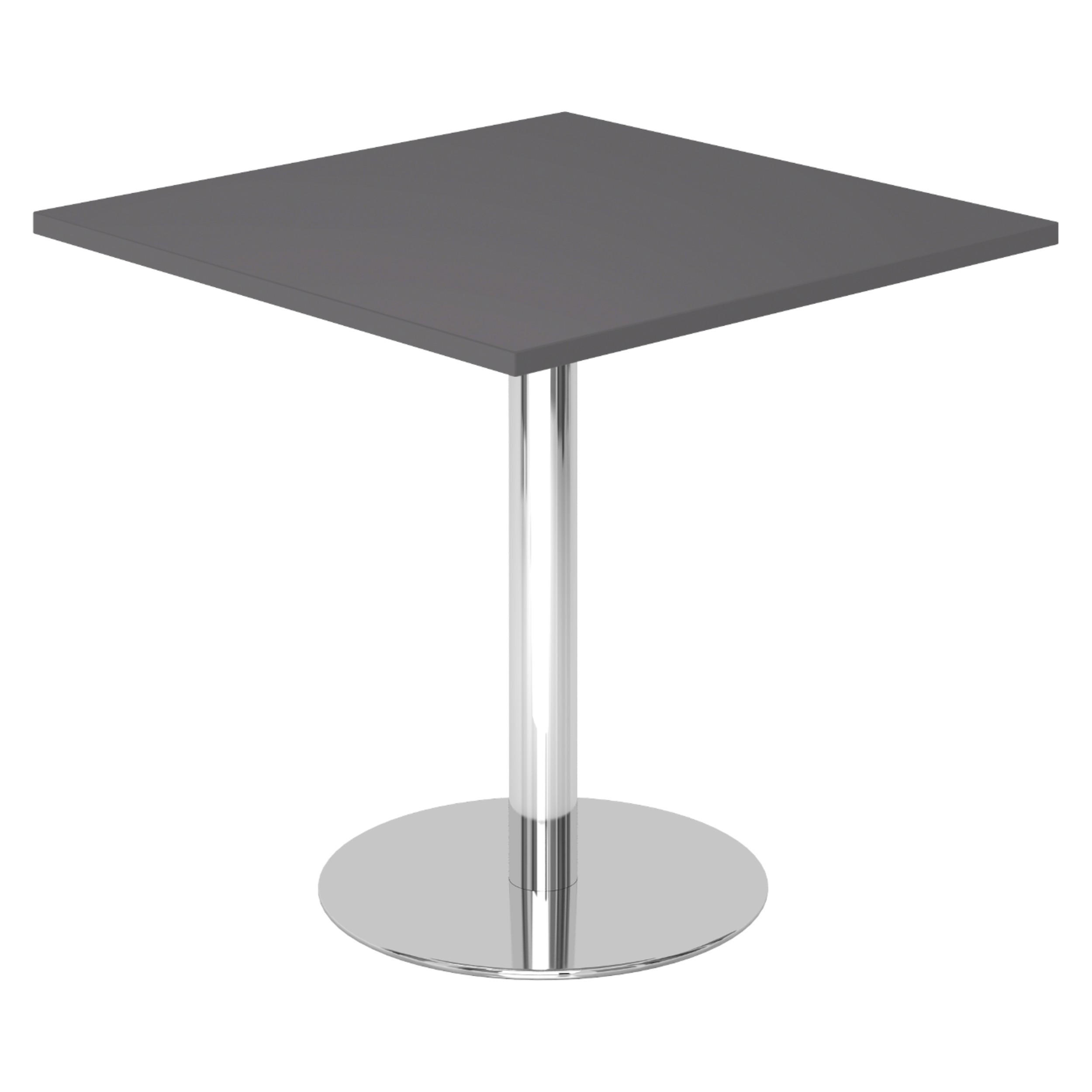 PAUSENTISCH eckig STF 80/80/74,5 cm in Graphitfarben/Chrom - Chromfarben/Graphitfarben, Holzwerkstoff (80/80/74.5cm) - bümö