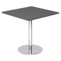 PAUSENTISCH eckig STF 80/80/74,5 cm in Graphitfarben/Chrom - Chromfarben/Graphitfarben, Holzwerkstoff (80/80/74.5cm) - bümö