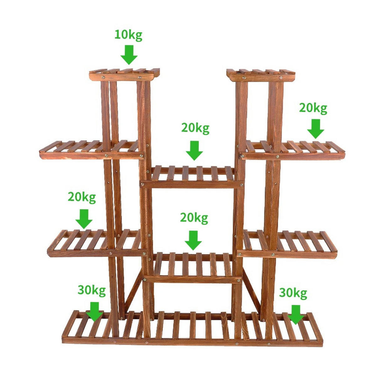 PFLANZENREGAL mit 6 Ebenen, Braun - Braun, Holz (114.3/116.8/25.4cm) - Kaket