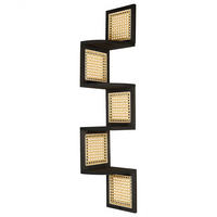 REGAL mit 4 Ebenen Schwarz Alder - Schwarz/Braun, Holz (19/101/19cm) - Beliani
