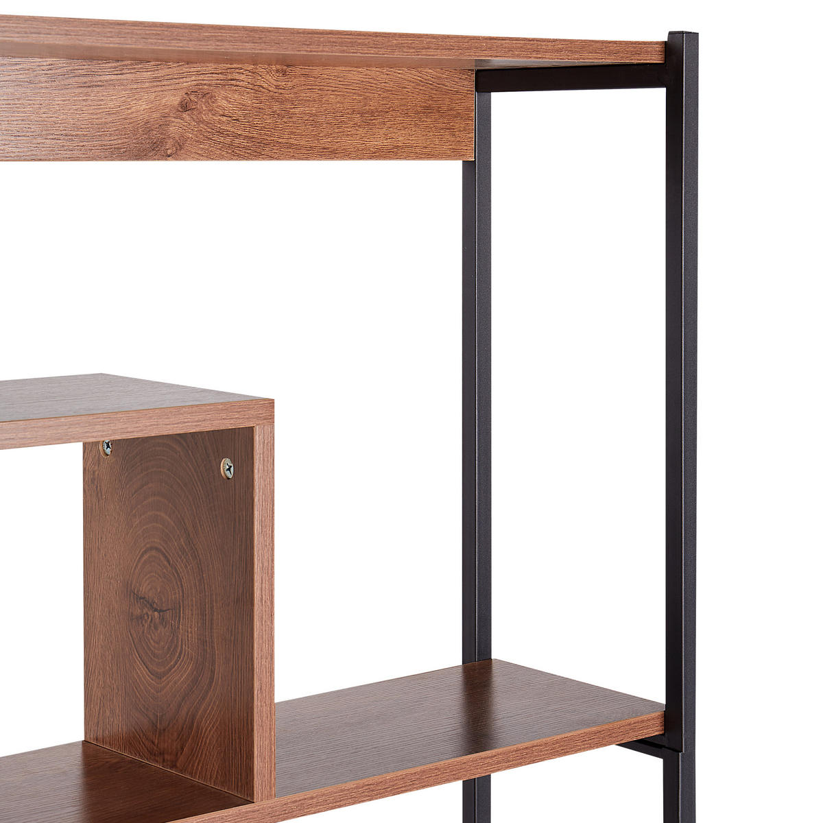 REGÁL s 6 policemi 180 cm Hnědý Daven - hnědá, kompozitní dřevo (120/180/27cm) - Beliani