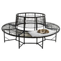 GARTENBANK Wetterfest Metall D-200cm 96723 Baumbank - Schwarz, Metall (200/100/200cm) - DanDiBo