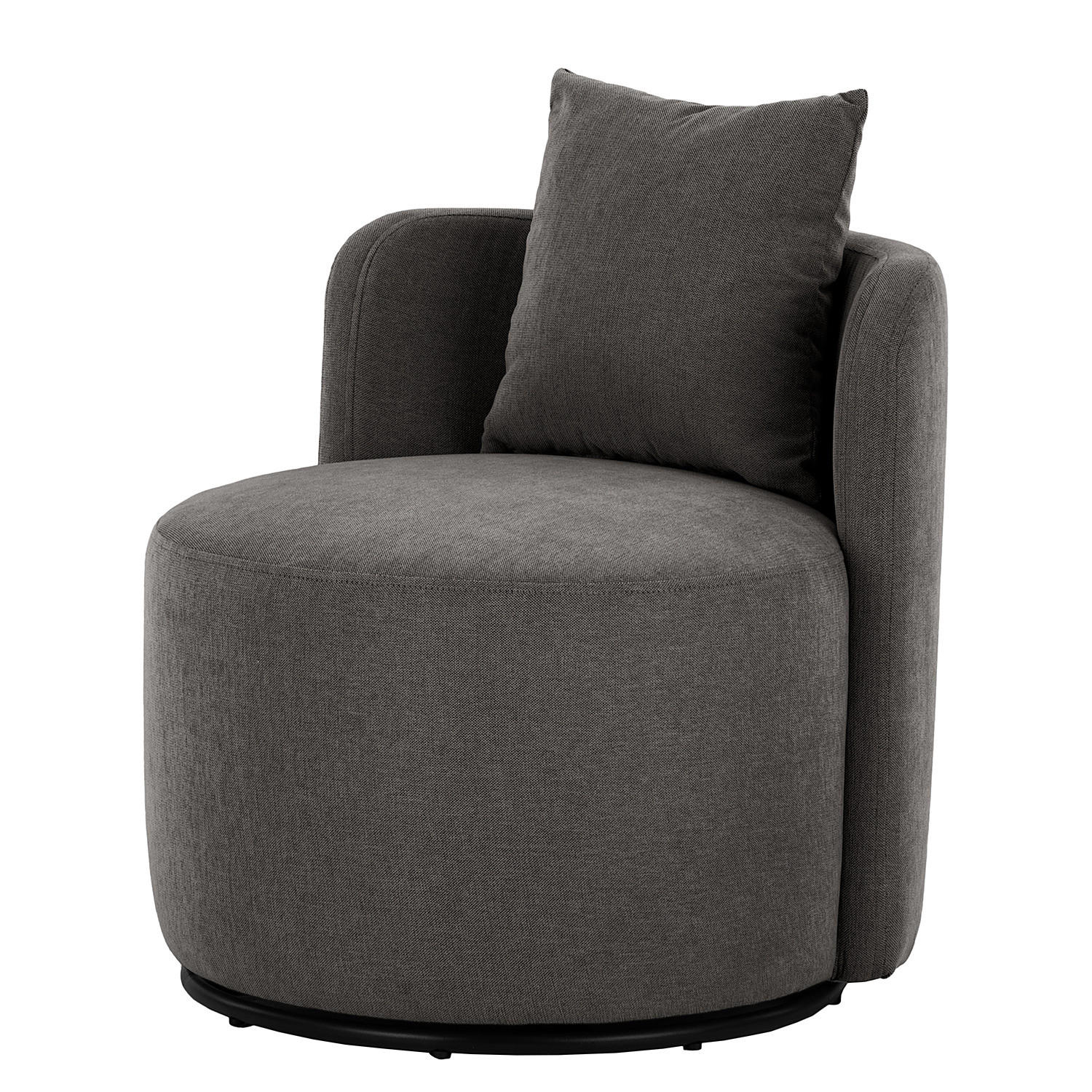 SESSEL - Dunkelgrau/Schwarz, Textil/Metall (73/67/75cm) - home24