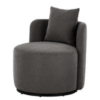 SESSEL - Dunkelgrau/Schwarz, Textil/Metall (73/67/75cm) - home24