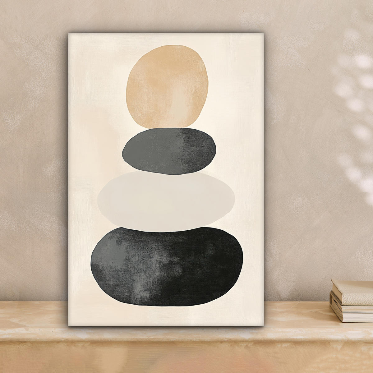 LEINWANDBILD Japandi - Wabi sabi - Beige 20x30 cm - Taupe, Textil (20/30cm) - MuchoWow