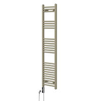 HANDTUCHHEIZKÖRPER elektrisch 400 x 1500 mm Beige Badheizkörper gerade mit Seitenanschluss mit Heizstab 600W - Beige, Metall (40/150/3cm) - LuxeBath