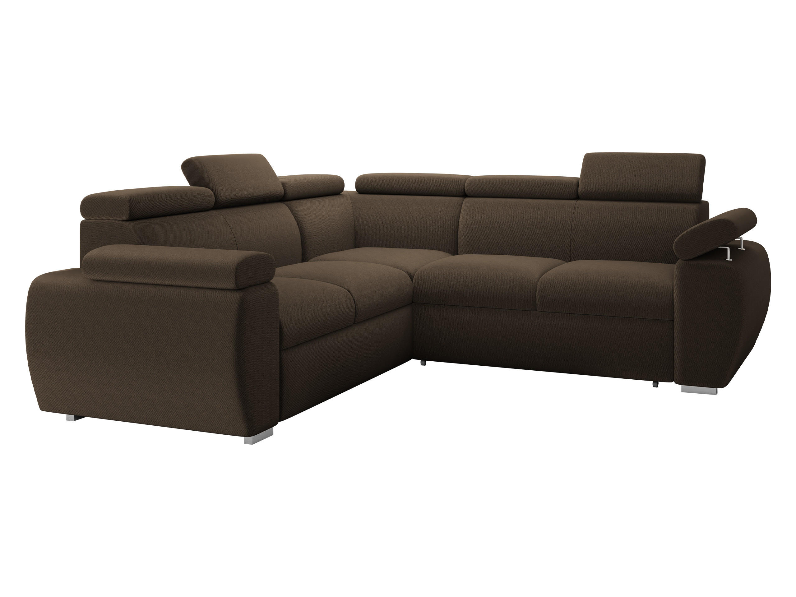 ECKSOFA Boston Maxi - Chromfarben/Braun, Holz/Textil (260/260cm) - MIRJAN24