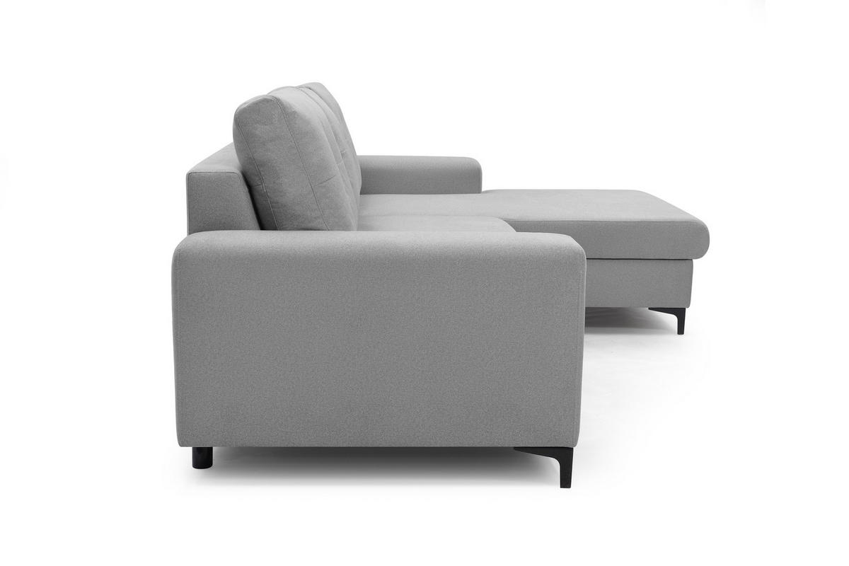 ECKSOFA AVRA L-förmig, mit Stauraumbehälter-in RINO-Stoff, Komfort & Eleganz, lose Rückenkissen, freistehend, RECHTS 251x165x85 cm Dark grey - Dunkelgrau, Holz/Textil (251/165cm) - DomoHome