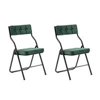 KLAPPSTUHL DE-36266 2er-Set mit gepolstertem Sitz Grün - Grün, Metall (47/80/46cm) - ComfortXL