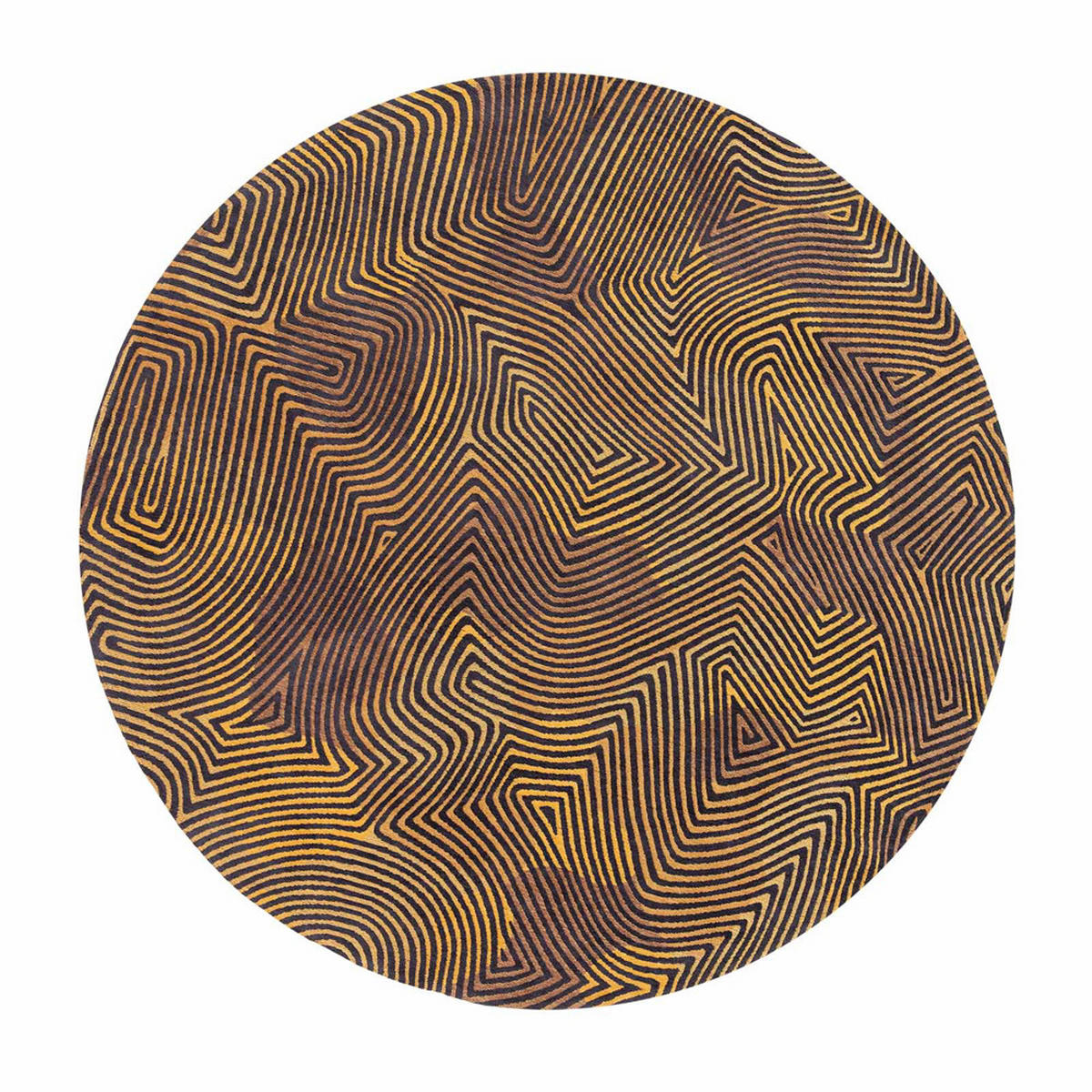 TEPPICH Black Gold Meditation 240/240 cm - Braun, Textil (240/240cm) - Louis De Poortere