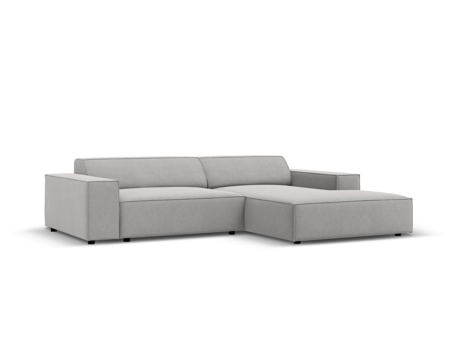 MODULARES-ECKSOFA rechts Jodie aus strukturiertem Stoff hellgrau 3 Sitzplätze - Hellgrau, Textil (166/224cm) - Micadoni