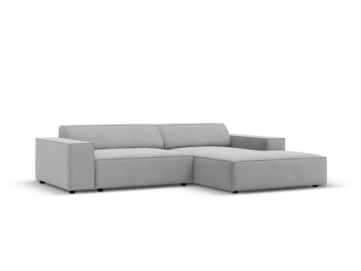 MODULARES-ECKSOFA rechts Jodie aus strukturiertem Stoff hellgrau 3 Sitzplätze - Hellgrau, Textil (166/224cm) - Micadoni