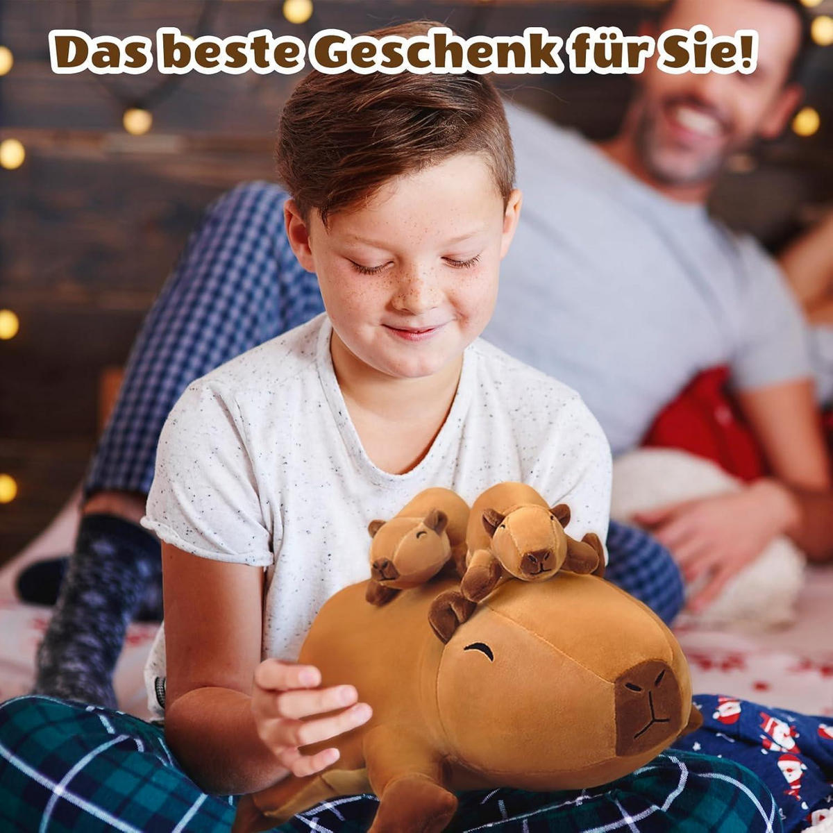 PLÜSCHTIER Capybara mit 4 Babys - Braun, Textil (22/50cm)