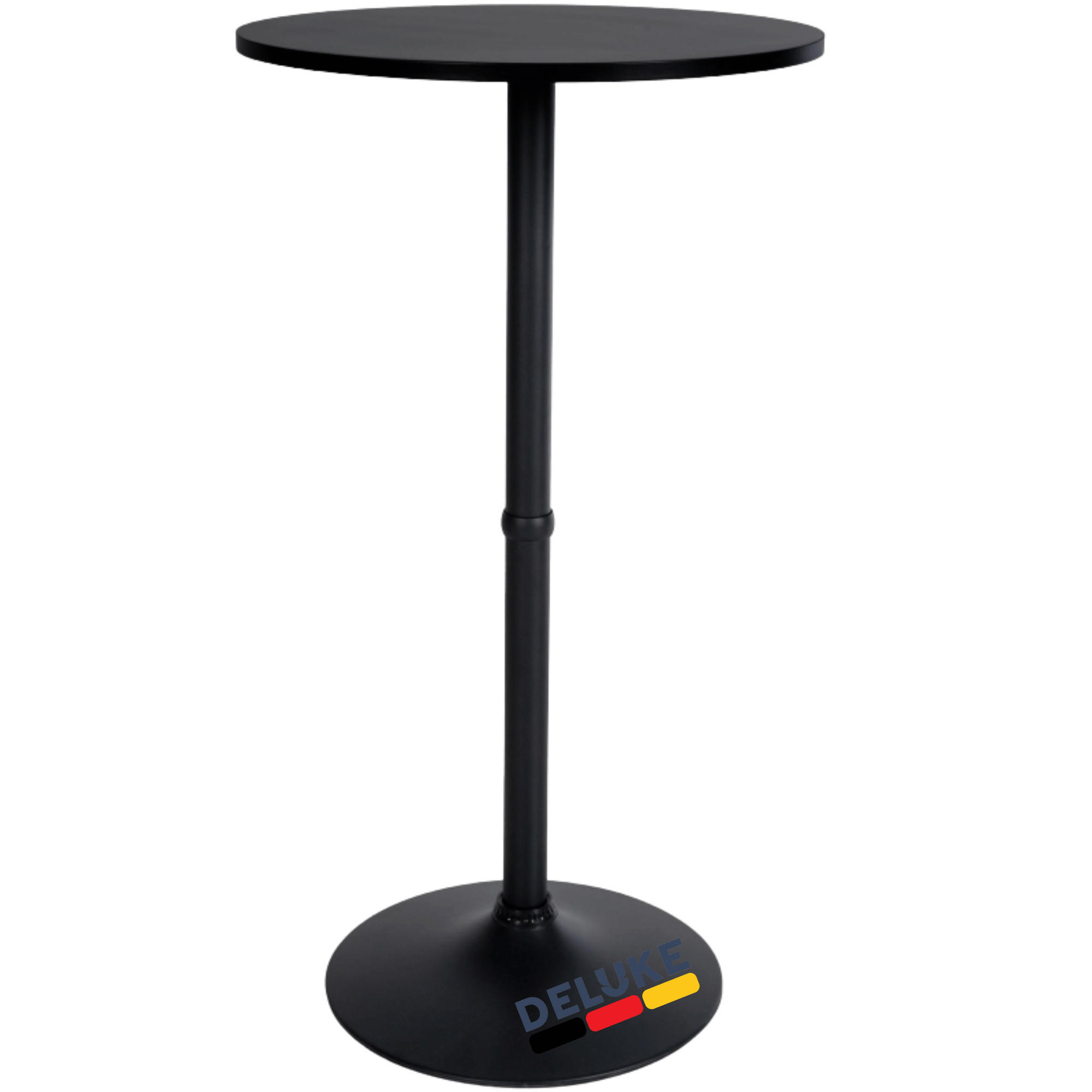 STEHTISCH rund Ø 60 cm BERLI 108x60 cm Schwarz-Schwarz - Schwarz, Metall (60/60/108cm) - DELUKE