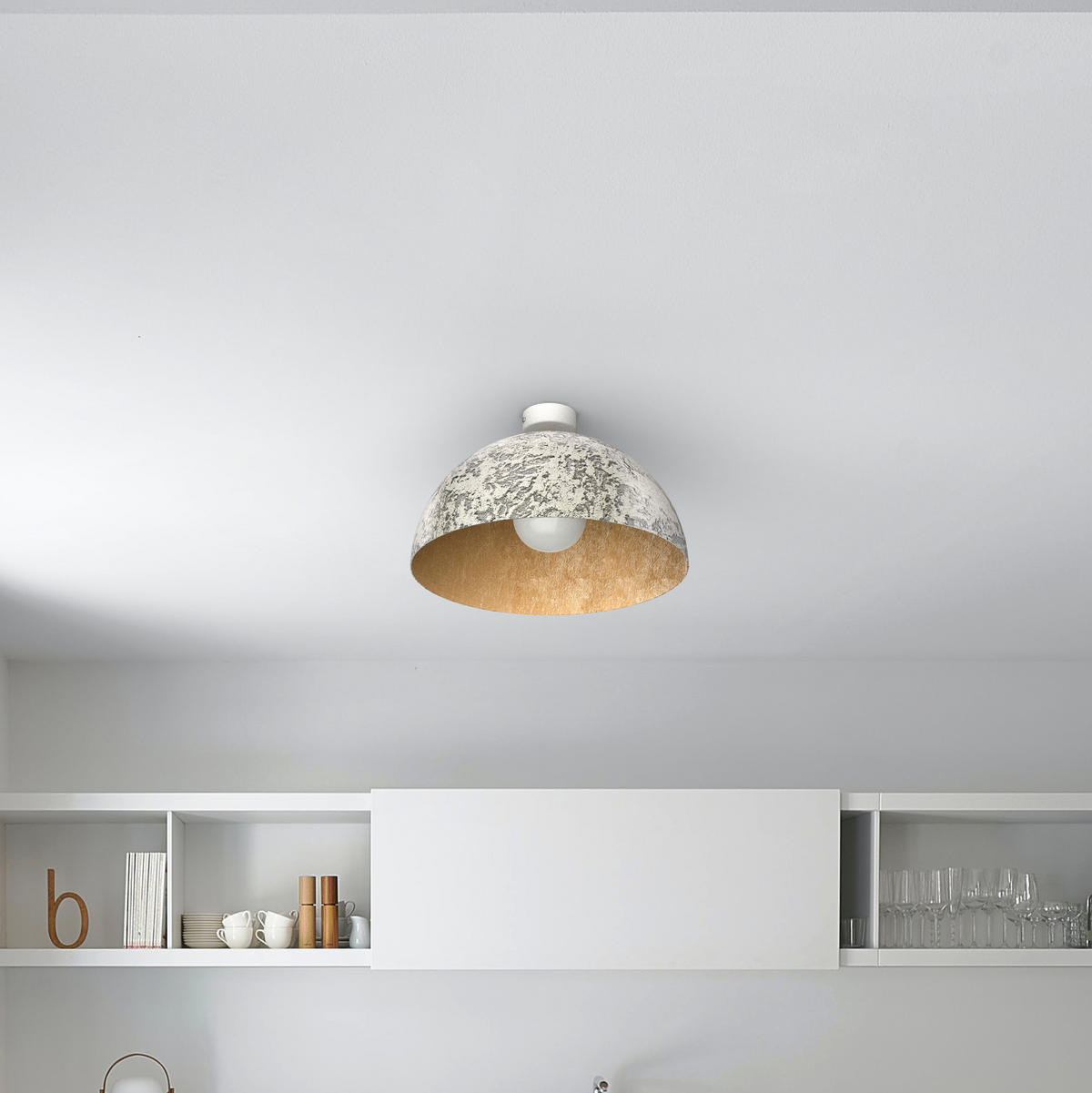 DECKENLEUCHTE - Grau, Metall (40/40/20cm) - Lumicom