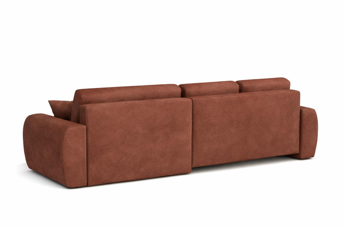 ECKSOFA Mit Schlaffunktion Und Bettkasten L-Form Ivo L, Veloursstoff Salvador, Dunkelbraun, Links - Dunkelbraun, Holz (250/142cm) - Kaiser Möbel