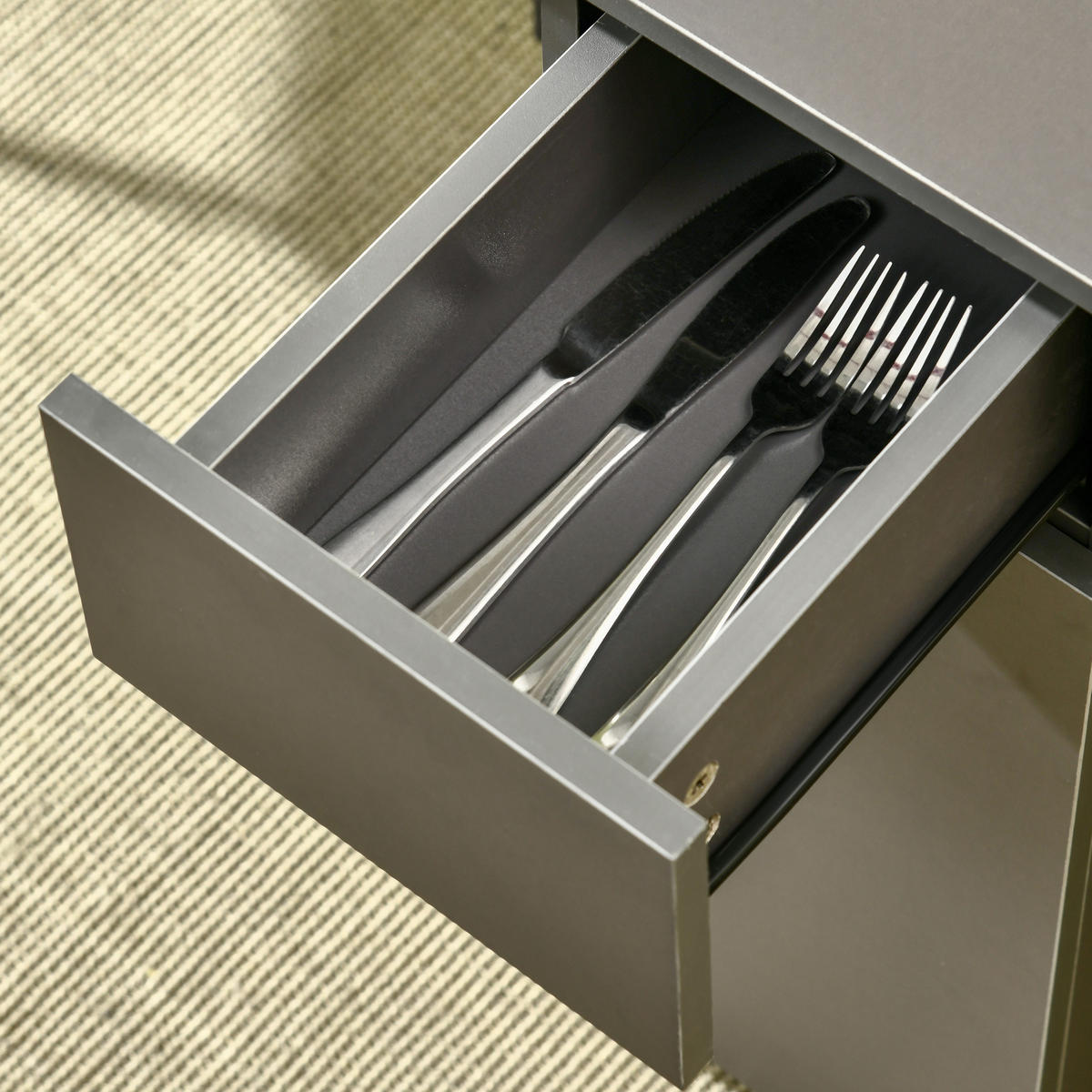 ESSTISCH DE-16486 Natur & Schwarz - Grau, Holzwerkstoff (140/76/74cm) - ComfortXL
