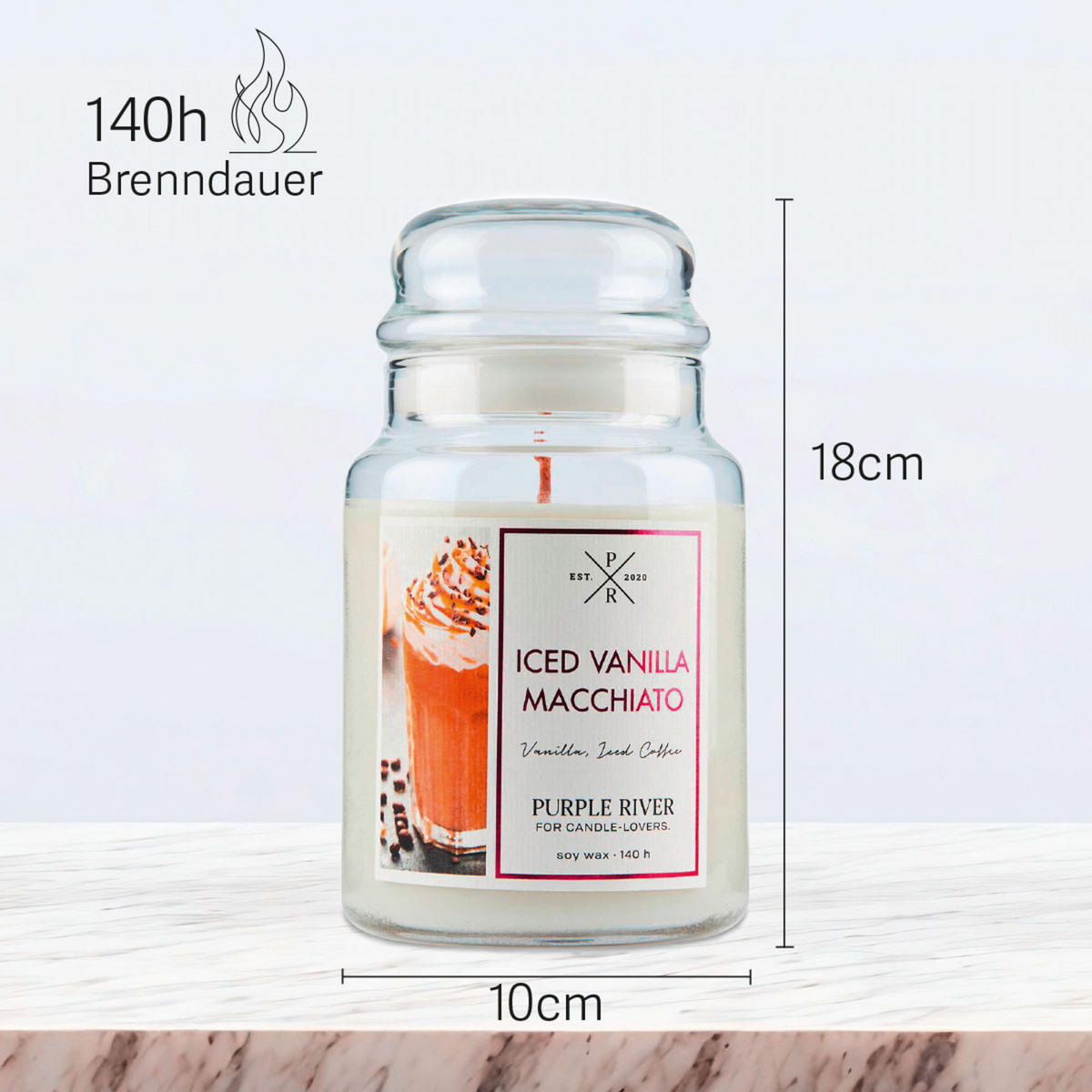 DUFTKERZE Purple River - Weiß, Naturmaterialien/Glas (18cm)