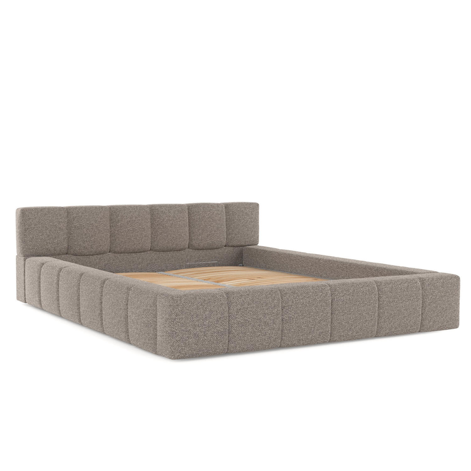 POLSTERBETT Milos mit Stauraum 160/200 cm Beige im Bubble Stoff - Beige/Schwarz, Holz/Holzwerkstoff (160/200cm) - AltaBeds