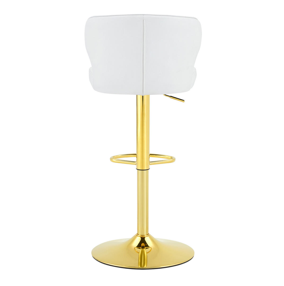BARHOCKER mit Lehne, 360° drehbar, höhenverstellbar, Weiß - Weiß, Kunststoff (45/110/49.7cm) - MIVRAY