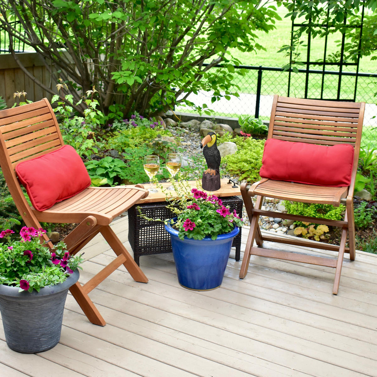 VOGEL-GARTENFIGUR - Multicolor, Kunststoff (10/35/19cm) - Relaxdays