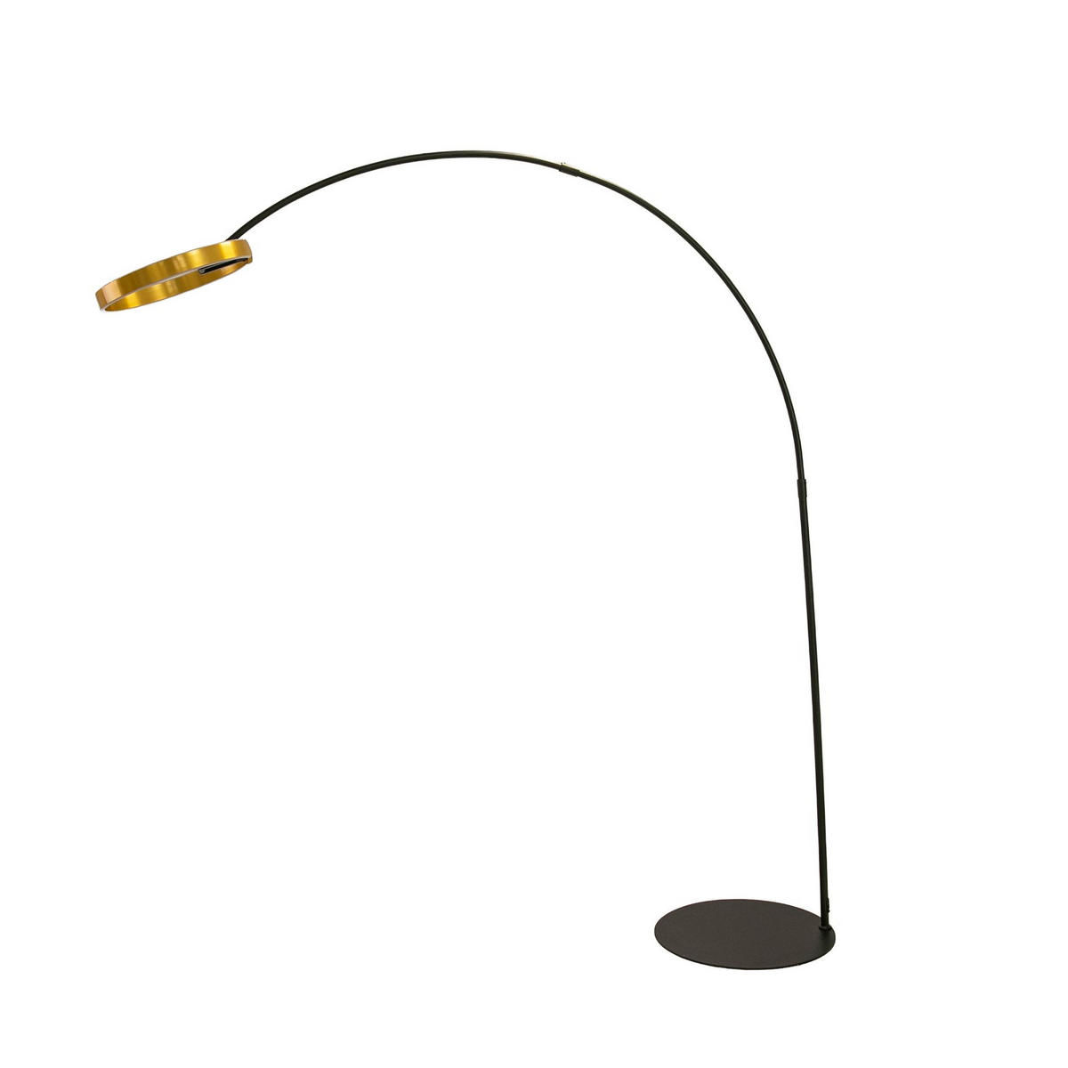 STELEUCHTE aus poliertem goldfarbenem Stahl und schwarzem Stahl 190/49/217 cm - Schwarz, Metall (49/190/217cm) - The Lumine