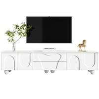 TV-LOWBOARD 180/40/42 cm in Weiß mit Schubladen und Massivholzbeinen - Weiß, Holzwerkstoff (180/42/40cm) - BEAOK