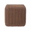 STRICK-POUF braun, Sitzwürfel 35/35/35 cm - Braun, Textil (35/35/35cm) - Homescapes