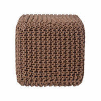 STRICK-POUF braun, Sitzwürfel 35/35/35 cm - Braun, Textil (35/35/35cm) - Homescapes