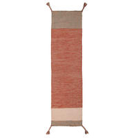 TEPPICH Kurzflor Streifen, Wohnzimmer schmutzabweisend Rot Läufer 60x200 - Rot, Textil (60/200cm) - KADIMA DESIGN