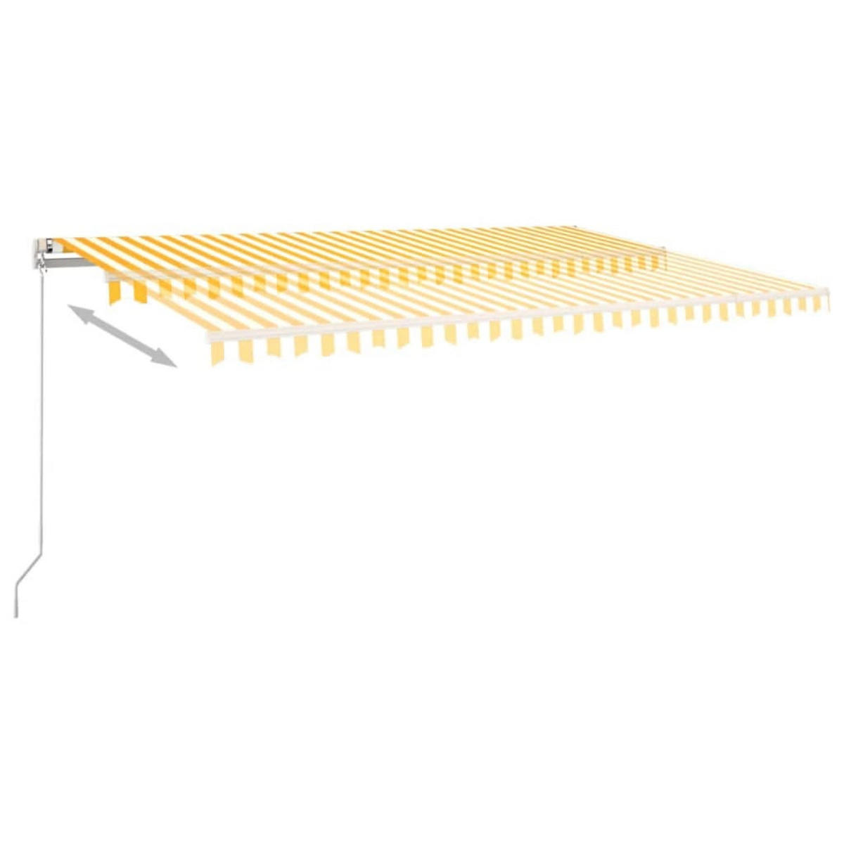 MARKISE Manuell Einziehbar 500x300 cm Gelb und Weiß - Gelb, Metall (500/300/500cm) - furnicato