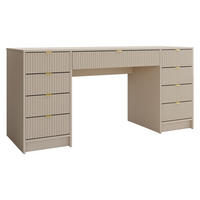 SCHREIBTISCH Tireno Bis - Sandfarben/Goldfarben, Holzwerkstoff/Metall (55/154/76cm) - MIRJAN24